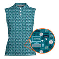 S-e-xting-Women Sleeveless Polo Shirt-Gerbera Prints