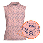 Raccoon-Women Sleeveless Polo Shirt-Gerbera Prints