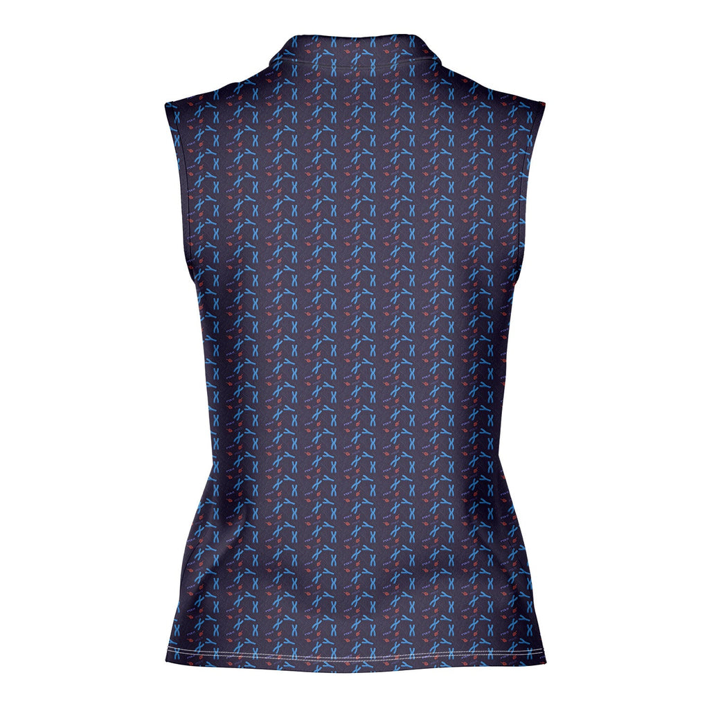 XY Chromosomes-Women Sleeveless Polo Shirt-Gerbera Prints