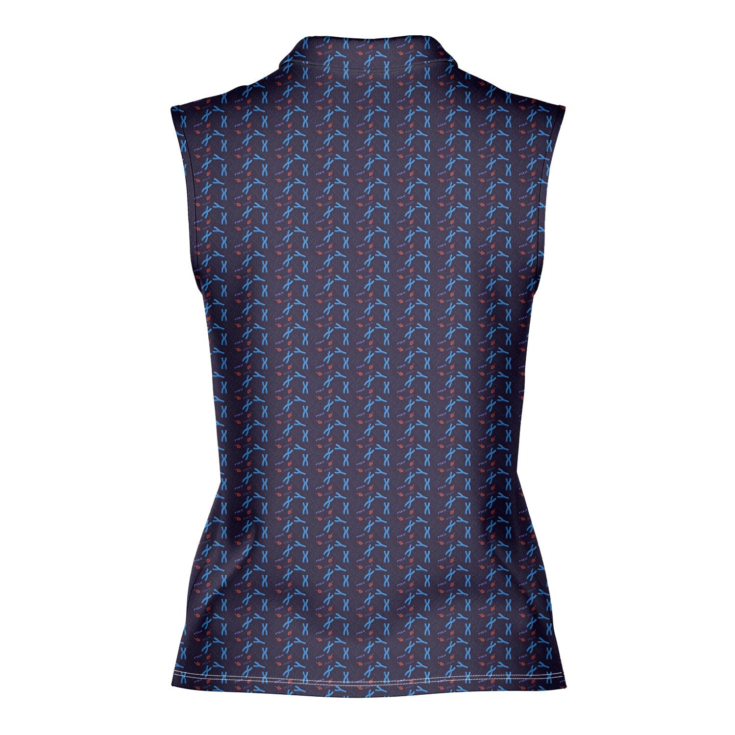 XY Chromosomes-Women Sleeveless Polo Shirt-Gerbera Prints