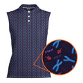 XY Chromosomes-Women Sleeveless Polo Shirt-Gerbera Prints