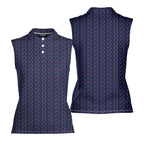 XY Chromosomes-Women Sleeveless Polo Shirt-Gerbera Prints
