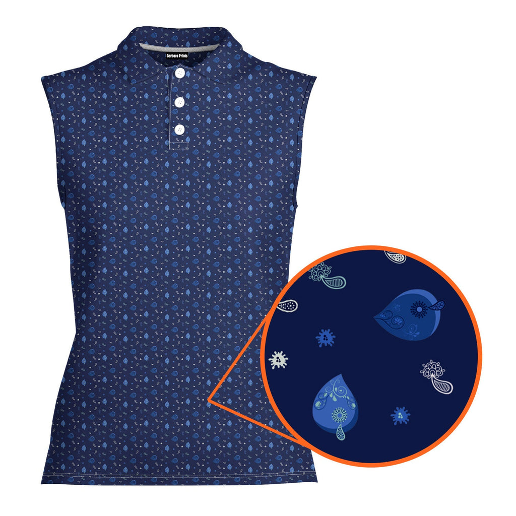 Milk Jugs-Women Sleeveless Polo Shirt-Gerbera Prints