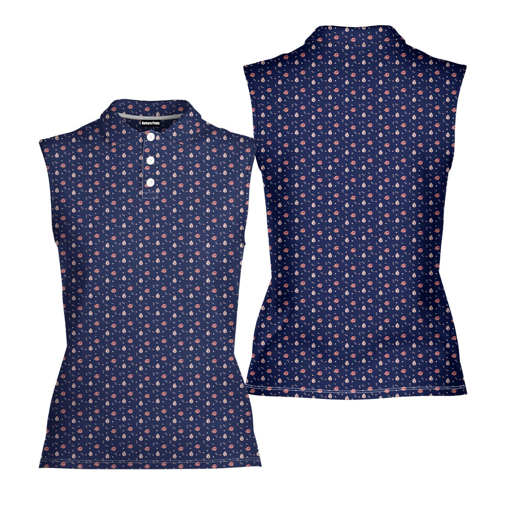Milk Jugs-Women Sleeveless Polo Shirt-Gerbera Prints