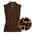 Honkin’ Pumpkins-Women Sleeveless Polo Shirt-Gerbera Prints