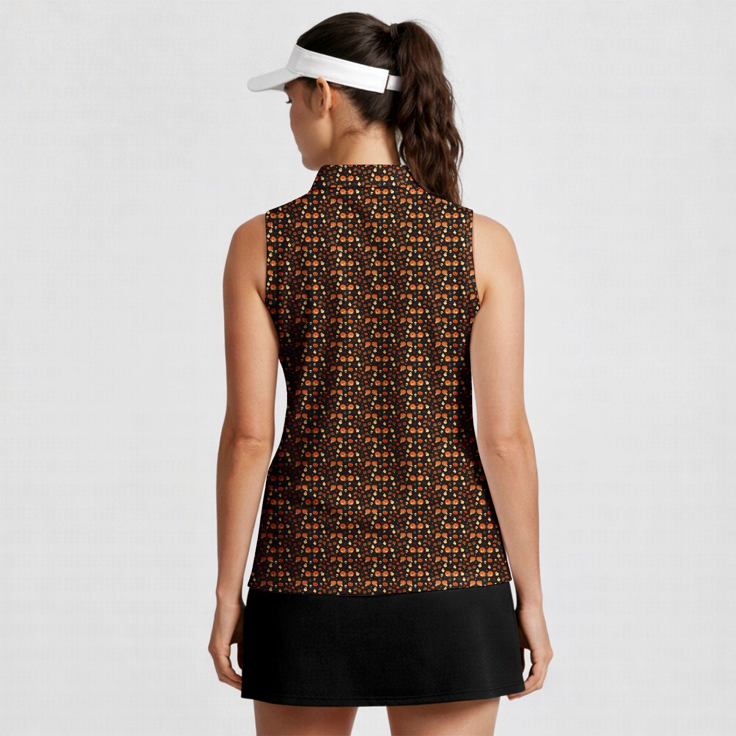 Honkin’ Pumpkins-Women Sleeveless Polo Shirt-Gerbera Prints