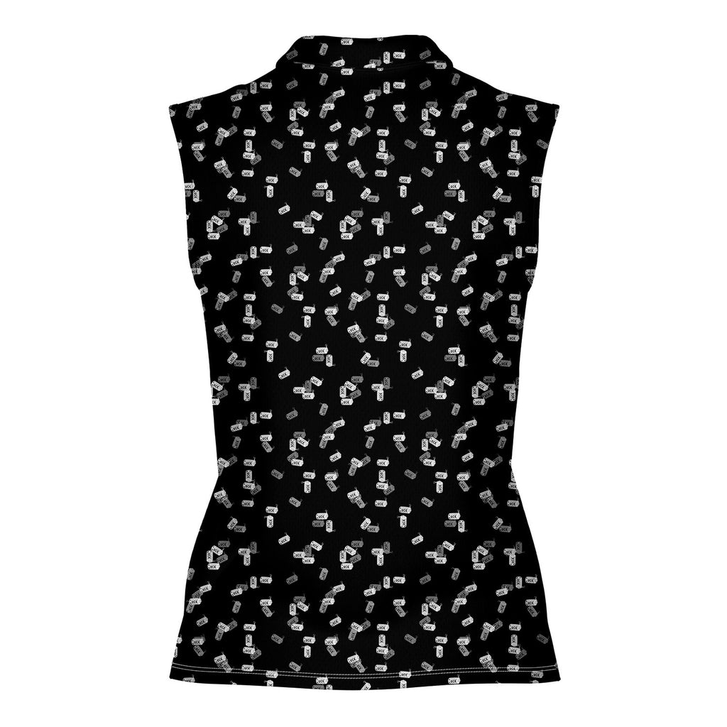 Getting Lucky-Women Sleeveless Polo Shirt-Gerbera Prints
