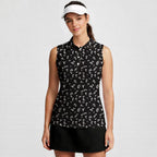 Getting Lucky-Women Sleeveless Polo Shirt-Gerbera Prints