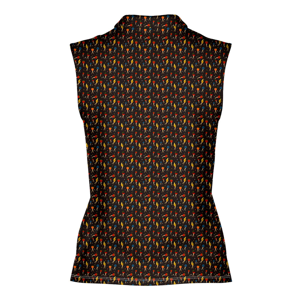 Legs For Days-Women Sleeveless Polo Shirt-Gerbera Prints