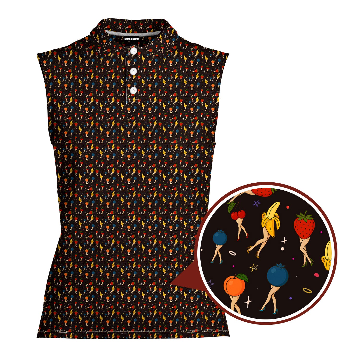 Legs For Days-Women Sleeveless Polo Shirt-Gerbera Prints