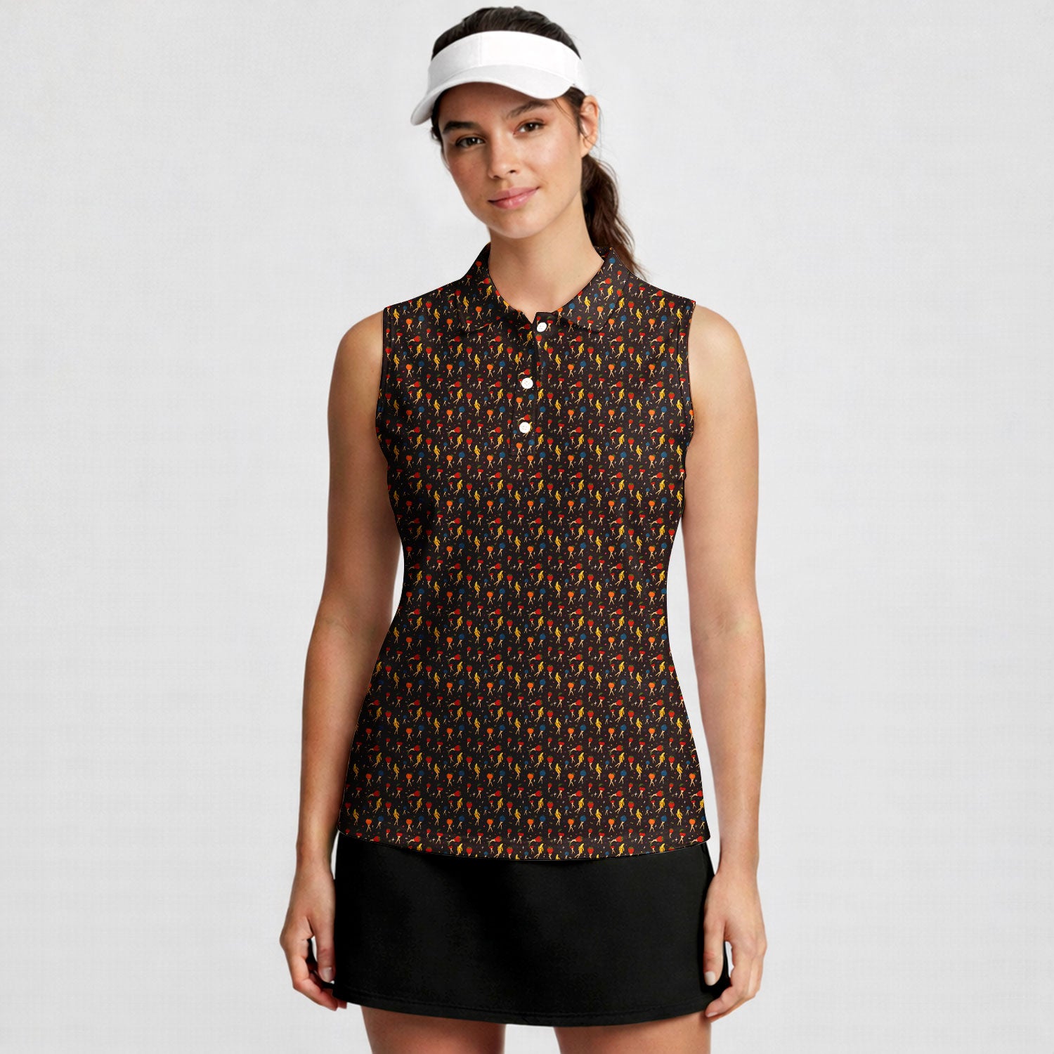 Legs For Days-Women Sleeveless Polo Shirt-Gerbera Prints