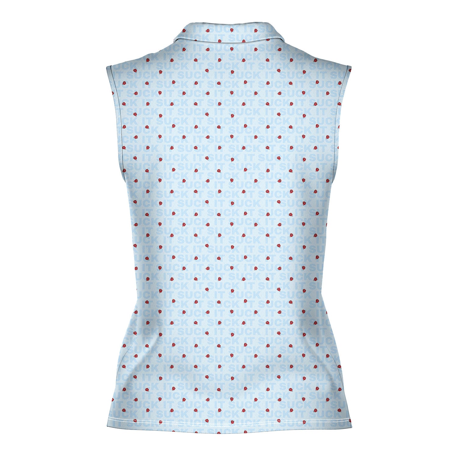 Suck It-Women Sleeveless Polo Shirt-Gerbera Prints