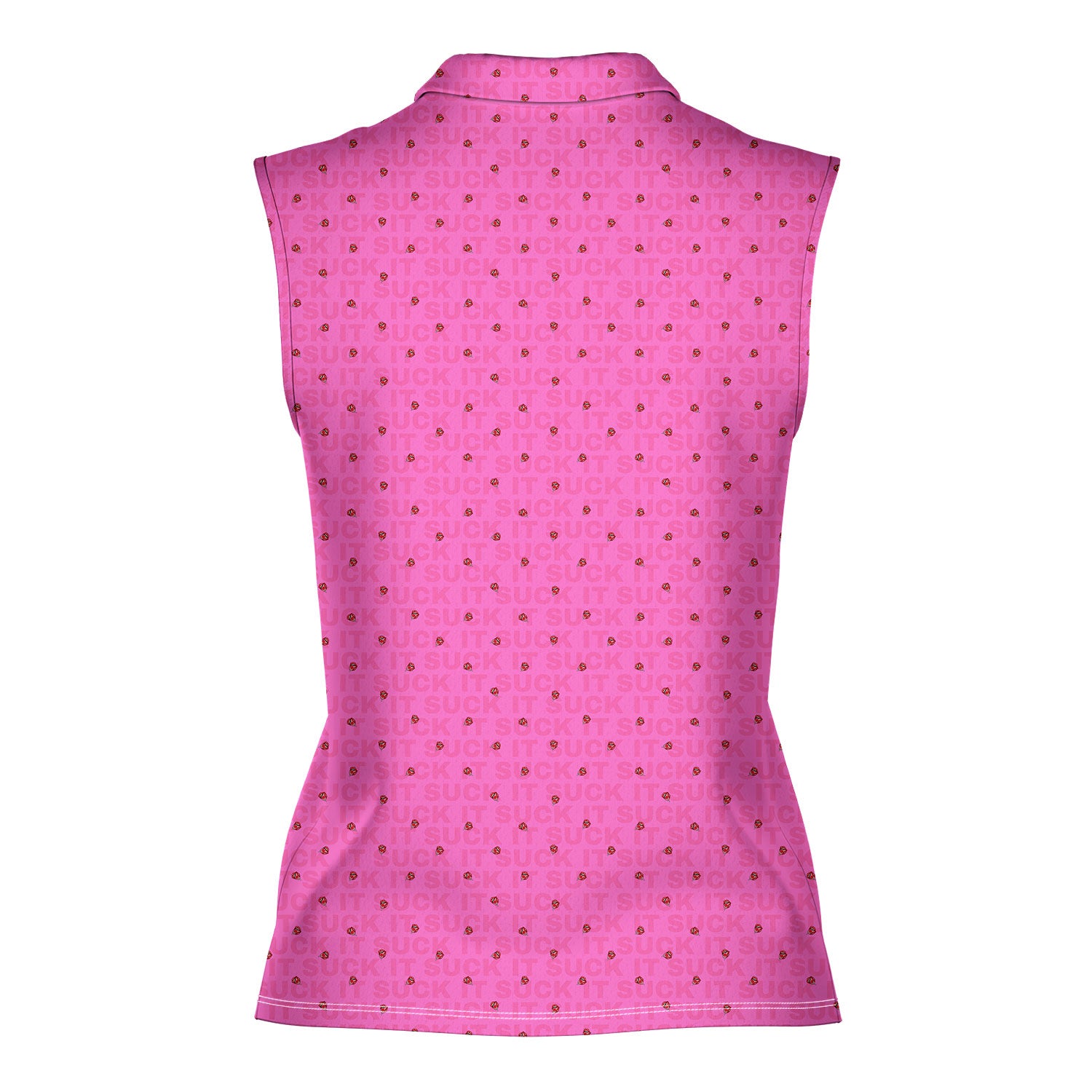 Suck It-Women Sleeveless Polo Shirt-Gerbera Prints