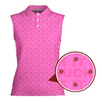 Suck It-Women Sleeveless Polo Shirt-Gerbera Prints