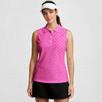 Suck It-Women Sleeveless Polo Shirt-Gerbera Prints