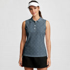 Swap Spit-Women Sleeveless Polo Shirt-Gerbera Prints