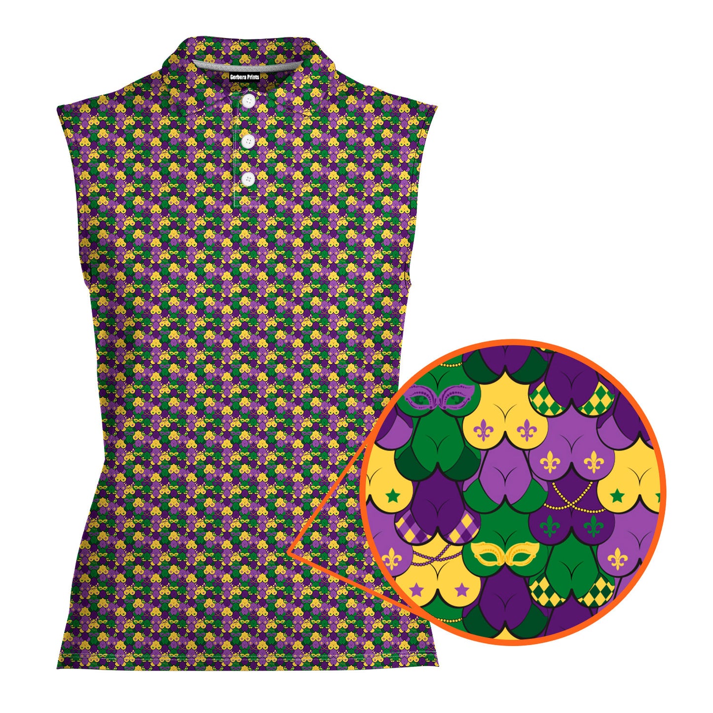 Fat Tuesday - Ladies Sleeveless Golf Polo Shirt