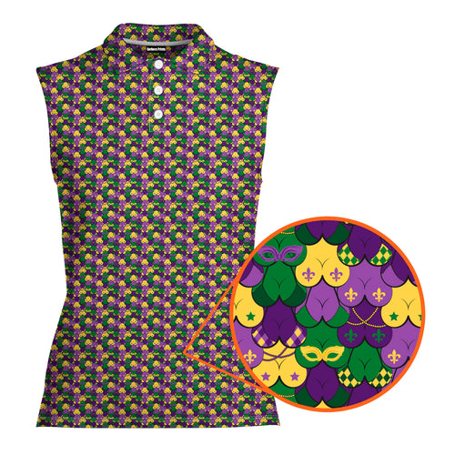 Fat Tuesday - Ladies Sleeveless Golf Polo Shirt