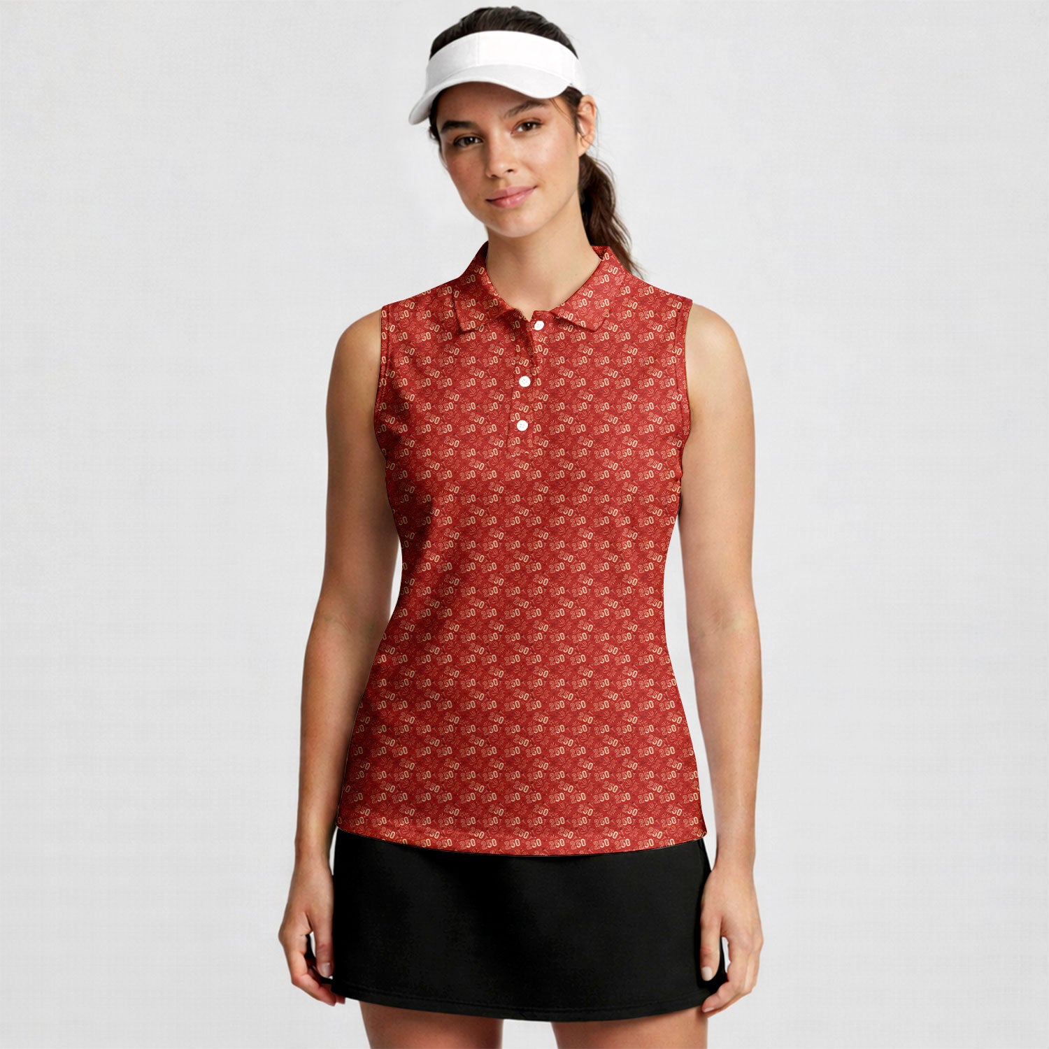 250th Anniversary-Women Sleeveless Polo Shirt-Gerbera Prints