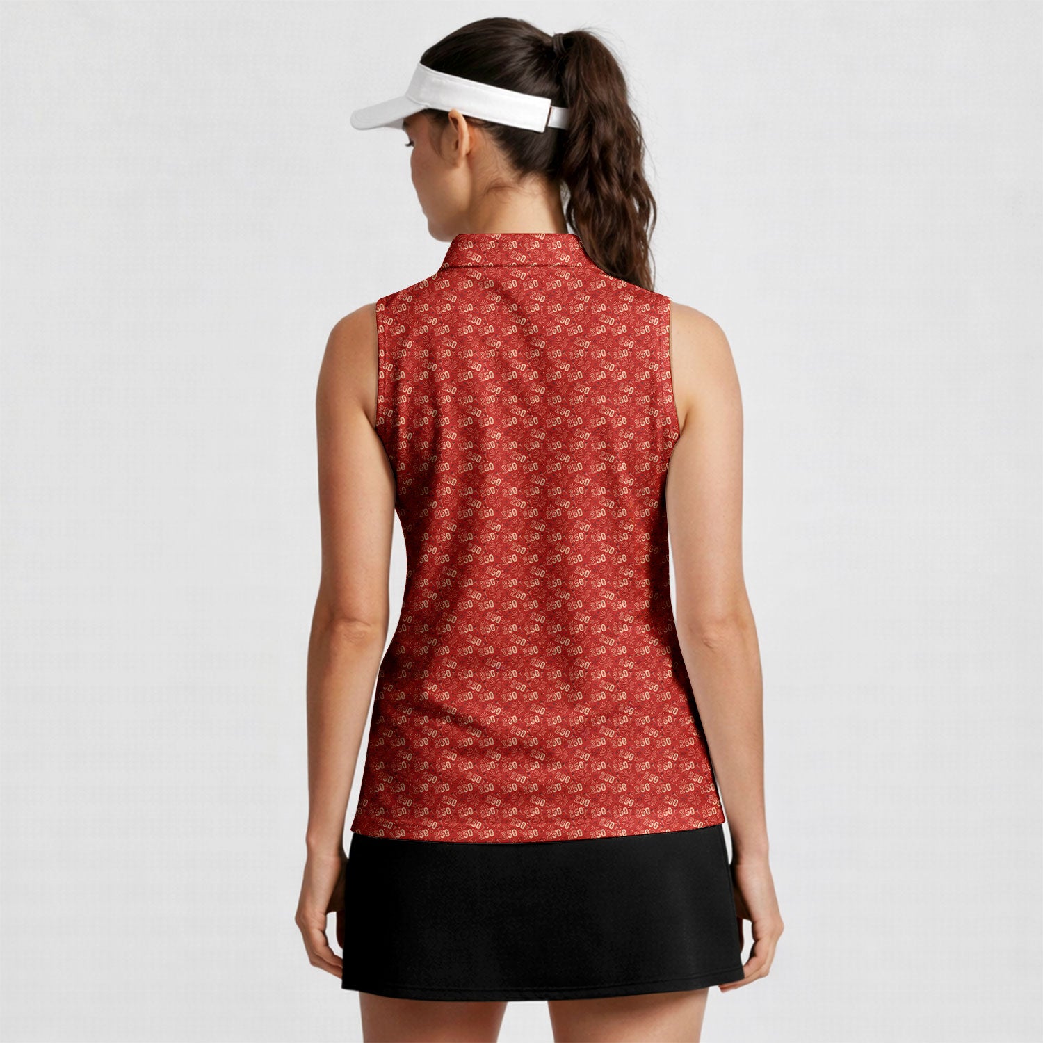 250th Anniversary-Women Sleeveless Polo Shirt-Gerbera Prints