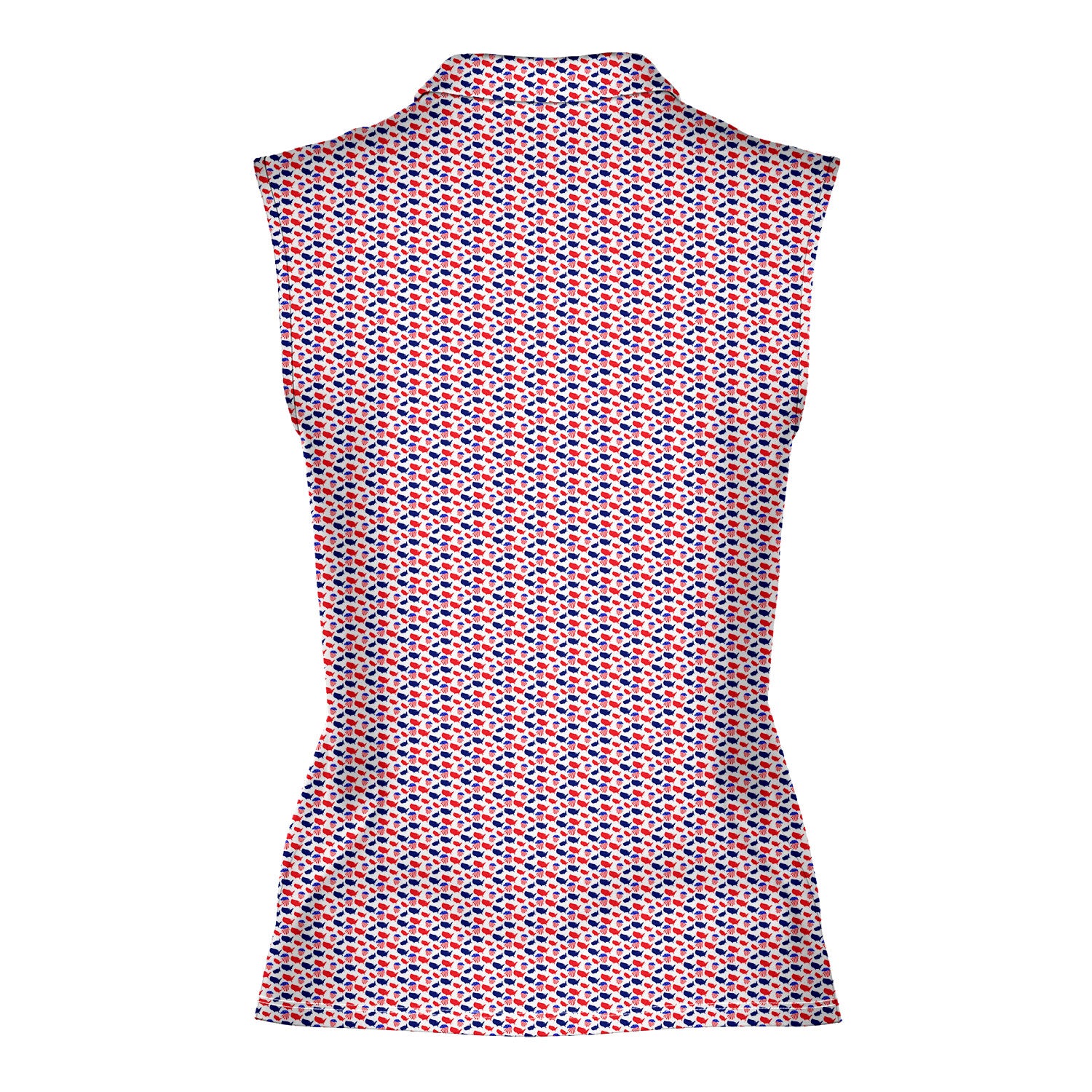 Since 1776-Women Sleeveless Polo Shirt-Gerbera Prints