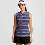 The Patriot-Women Sleeveless Polo Shirt-Gerbera Prints