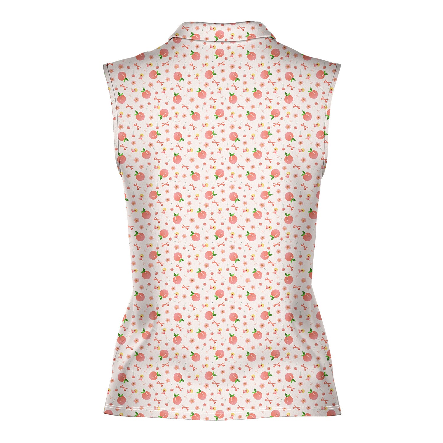 Peach State-Women Sleeveless Polo Shirt-Gerbera Prints