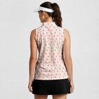 Peach State-Women Sleeveless Polo Shirt-Gerbera Prints