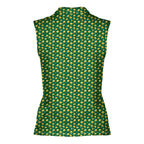 Pimento Club-Women Sleeveless Polo Shirt-Gerbera Prints