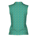 Pimento Club-Women Sleeveless Polo Shirt-Gerbera Prints