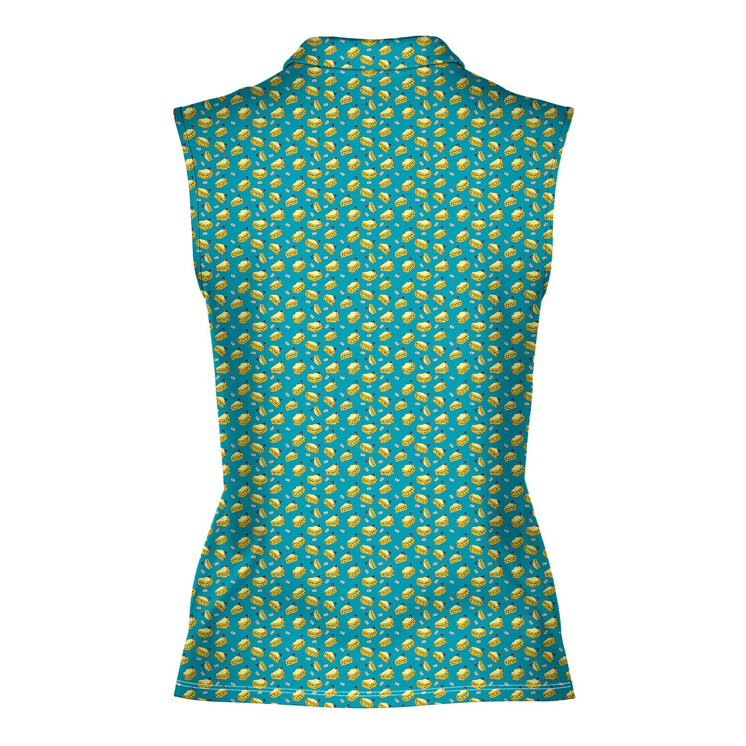Pimento Club-Women Sleeveless Polo Shirt-Gerbera Prints