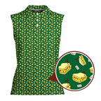 Pimento Club-Women Sleeveless Polo Shirt-Gerbera Prints
