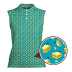 Pimento Club-Women Sleeveless Polo Shirt-Gerbera Prints