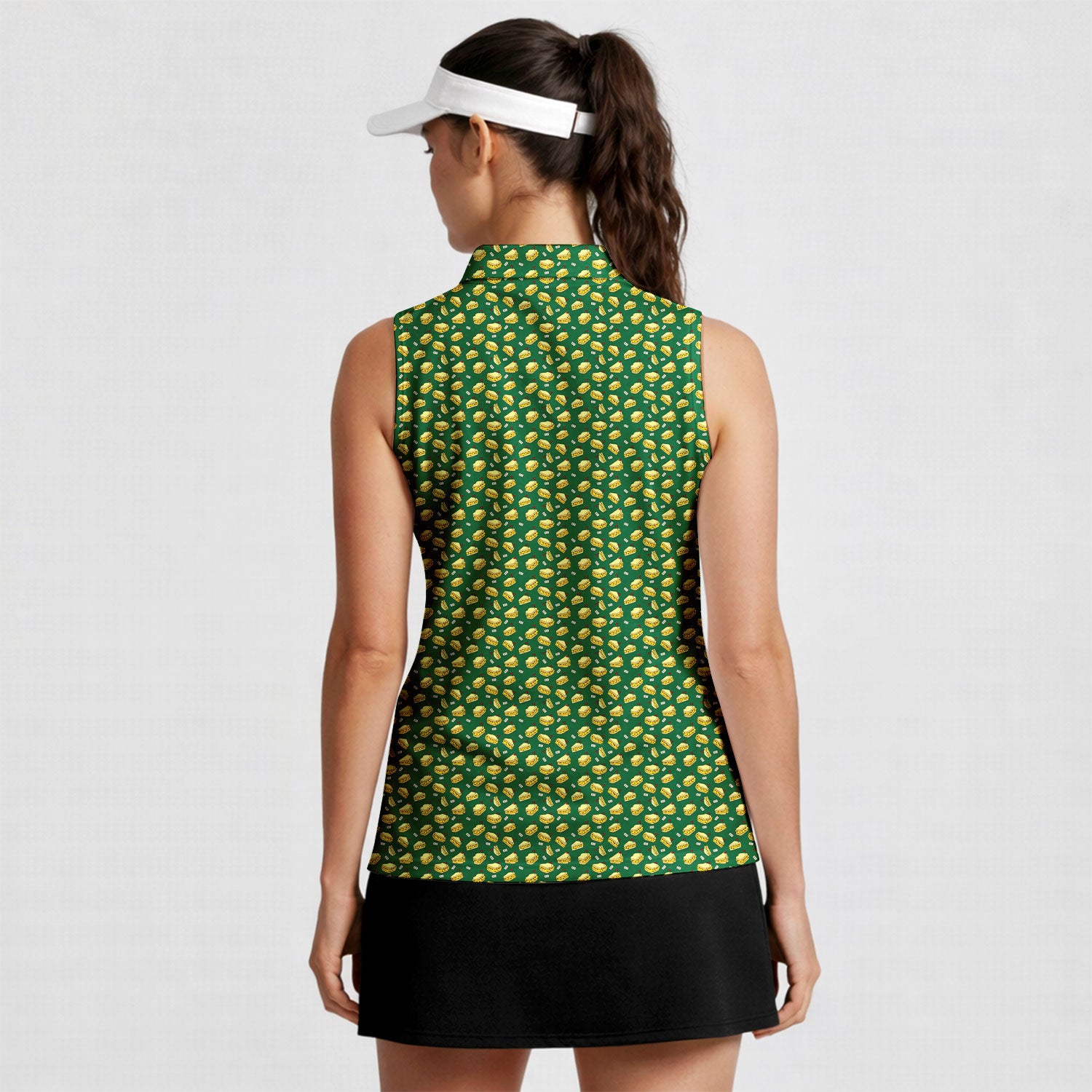 Pimento Club-Women Sleeveless Polo Shirt-Gerbera Prints