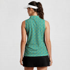 Pimento Club-Women Sleeveless Polo Shirt-Gerbera Prints