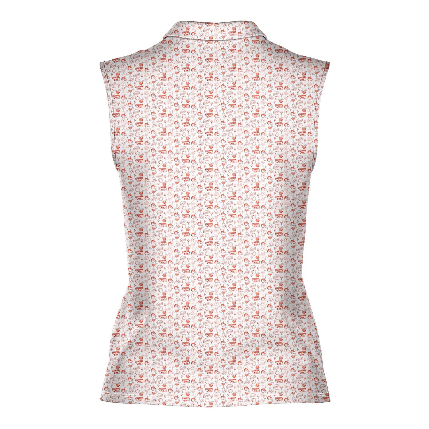 Peach & Par-Women Sleeveless Polo Shirt-Gerbera Prints
