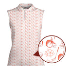 Peach & Par-Women Sleeveless Polo Shirt-Gerbera Prints