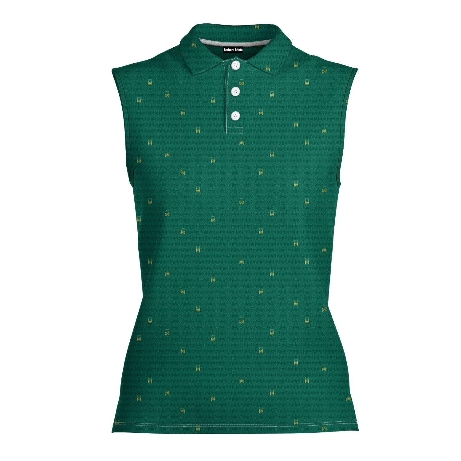 Masters Chair Ladies Sleeveless Golf Polo Shirt-Women Sleeveless Polo Shirt-Gerbera Prints
