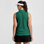Masters Chair Ladies Sleeveless Golf Polo Shirt-Women Sleeveless Polo Shirt-Gerbera Prints