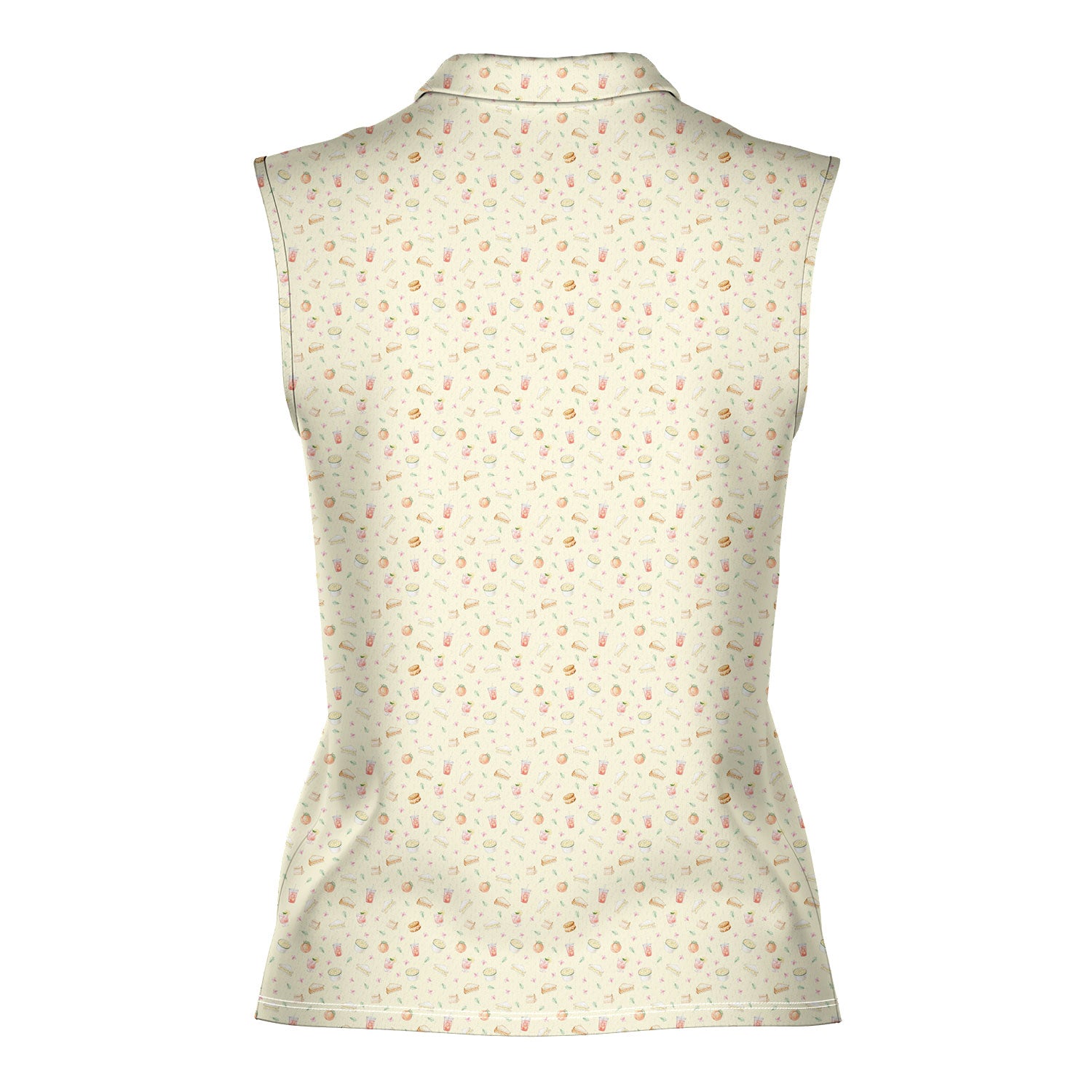 Masters Food-Women Sleeveless Polo Shirt-Gerbera Prints