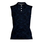 Masters Patrons-Women Sleeveless Polo Shirt-Gerbera Prints