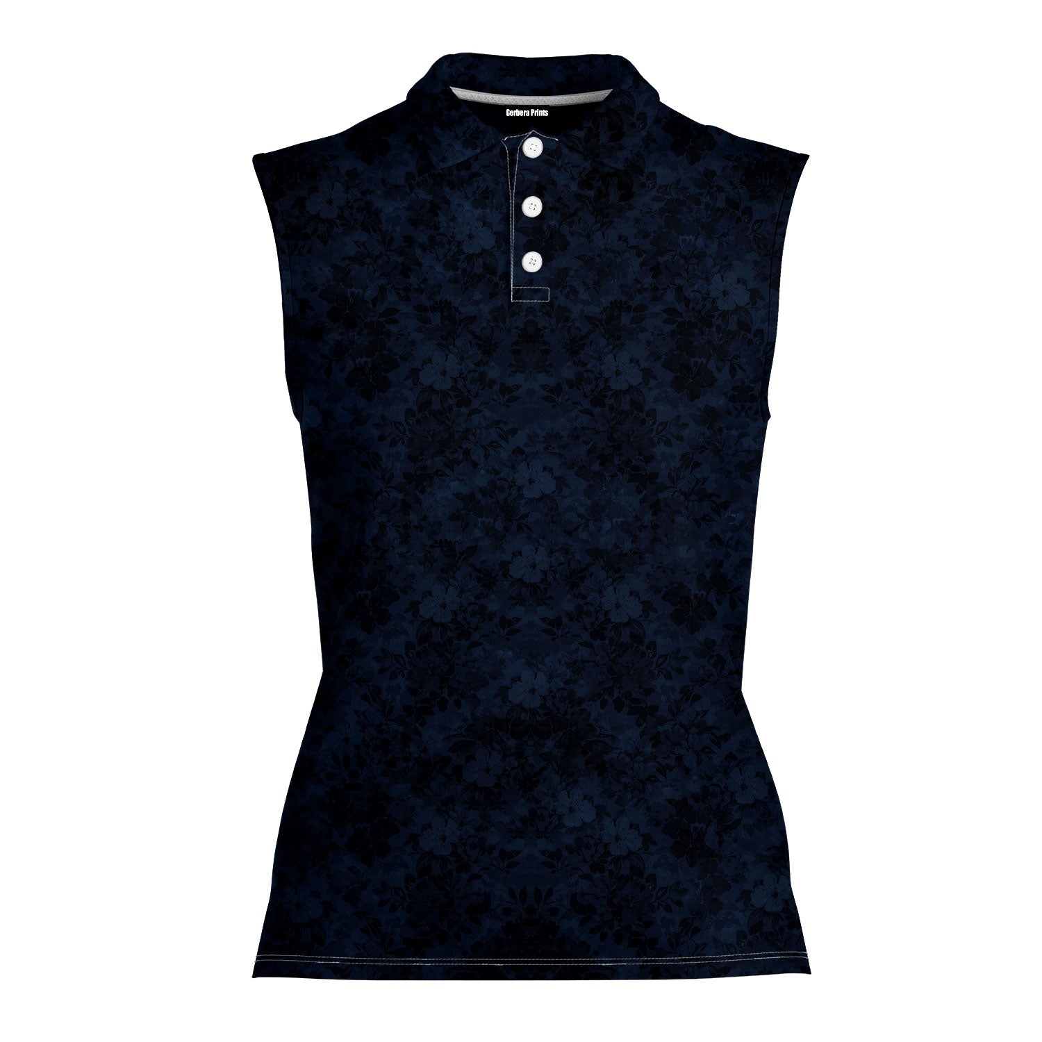 Masters Patrons-Women Sleeveless Polo Shirt-Gerbera Prints
