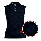 Masters Patrons-Women Sleeveless Polo Shirt-Gerbera Prints