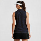 Masters Patrons-Women Sleeveless Polo Shirt-Gerbera Prints