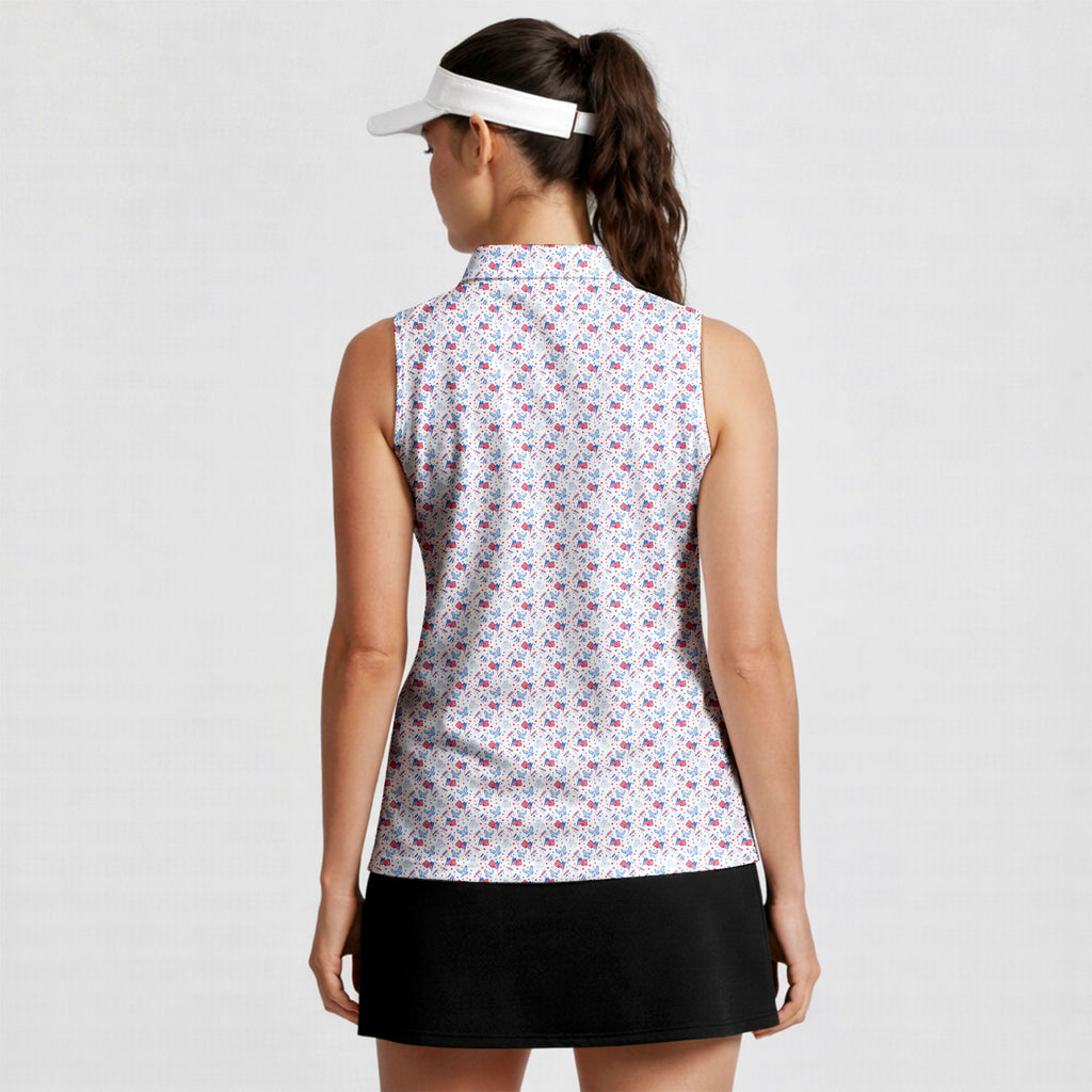 Eagle Spirit Sleeveless Golf Polo - Model Back