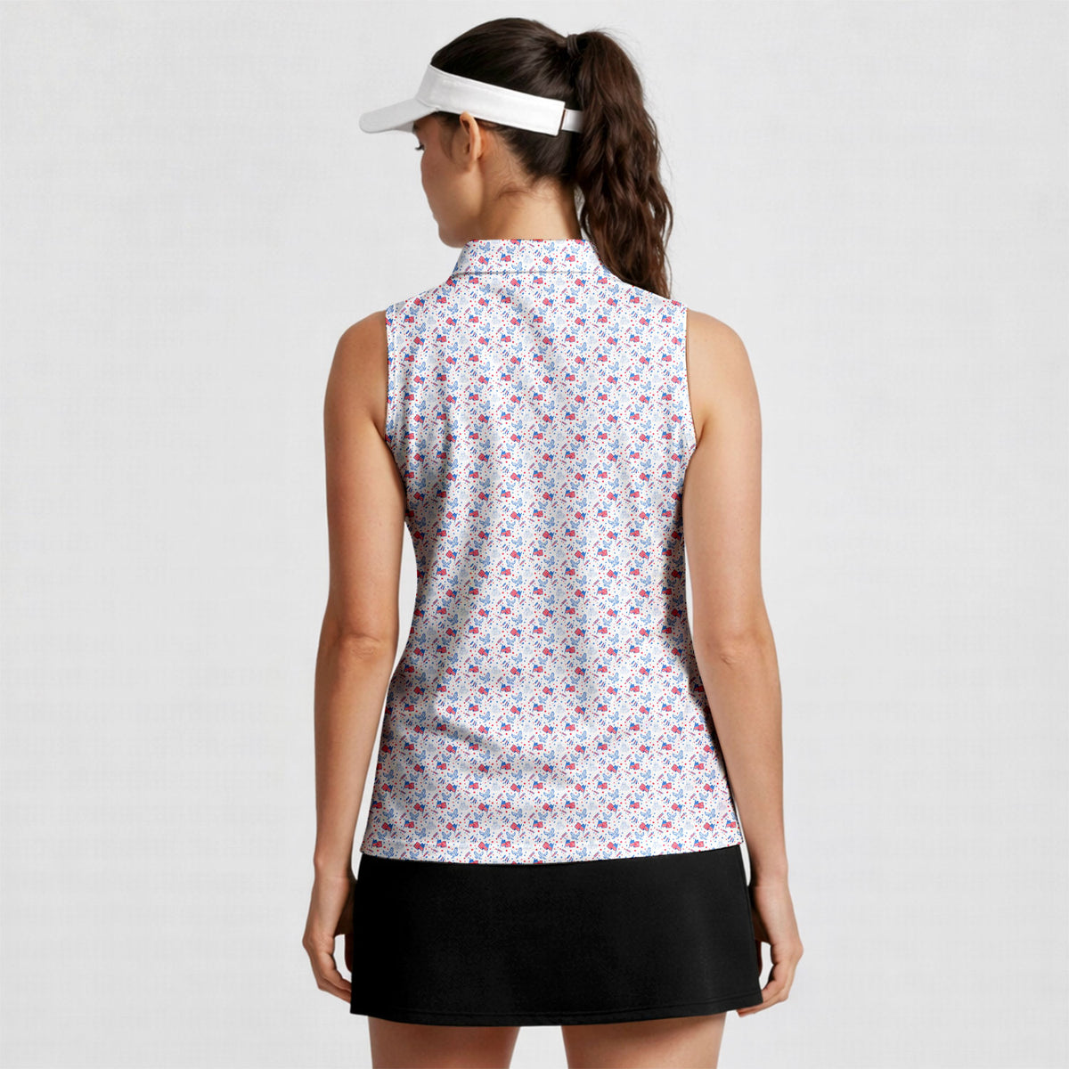 Eagle Spirit Sleeveless Golf Polo - Model Back