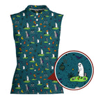Haunted Fairways Women Sleeveless Polo Shirt