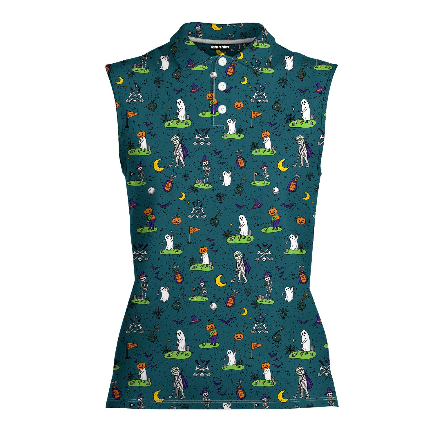 Haunted Fairways Women Sleeveless Polo Shirt