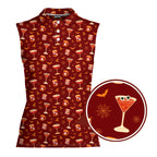Spooky Sips Women Sleeveless Polo Shirt
