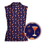 Spooky Sips Women Sleeveless Polo Shirt